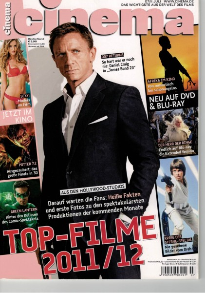 Cinema Zeitschrift, Heft Nr. 398 Juli 2011, James Bond, Daniel Craig, Green Lantern, Krieg der Stern