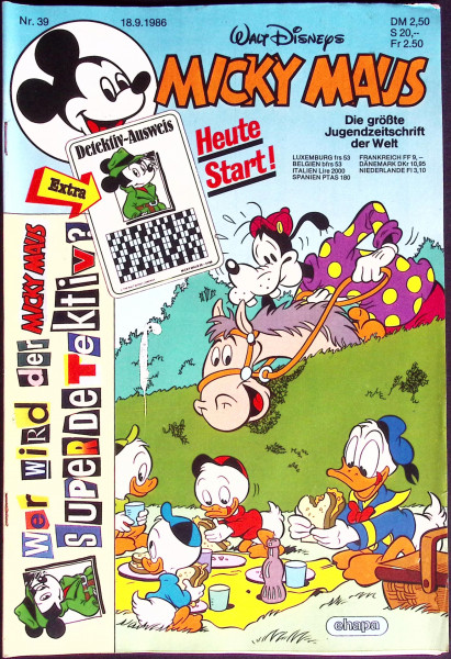 Micky Maus 1986 Nr. 39 / 18.09.1986