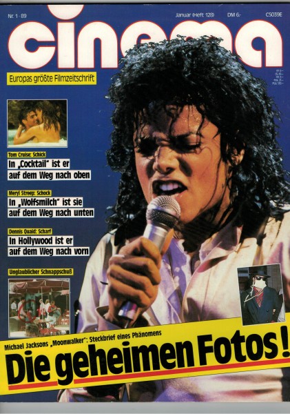 Cinema Zeitschrift, Heft Nr. 128, Januar 1989, Tom Cruise, Michael Jackson, Meryl Streep