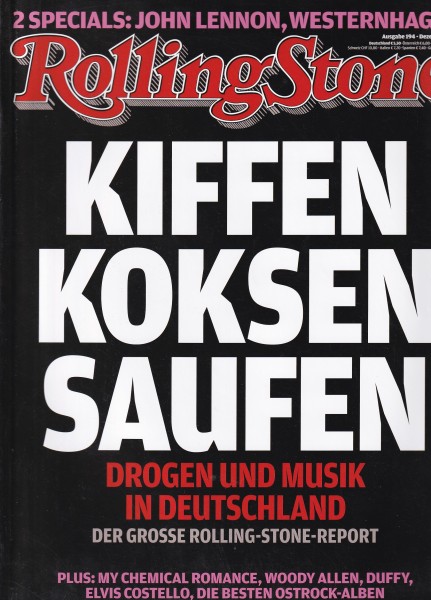 Rolling Stone 2010-12 Dezember - Ausgabe 194 - John Lennon, Marius Müller-Westernhagen - mit CD