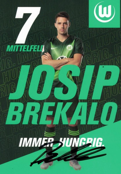 Autogrammkarte - VfL Wolfsburg - Josip Brekalo - Original Signatur