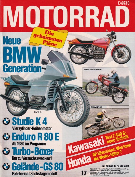 Motorrad - 1979 - Heft 17 - BMW R 100 S Turbo, BMW GS 80, Kawasaki Z 400 G