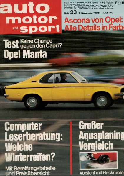 Auto Motor und Sport 1970 Heft 23 - 07.11.1970