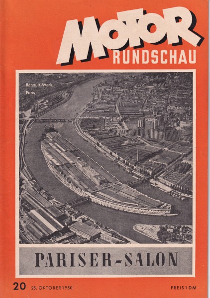 Motor Rundschau 1950 Heft 20 - 25.10.1950 - Opel Kapitän, BMW R 51,2, Alfa Romeo 1900