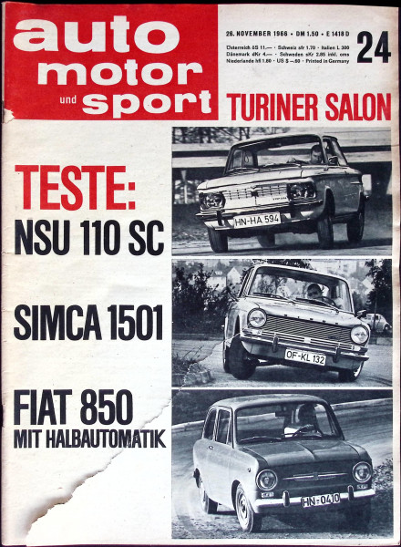 Auto Motor und Sport 1966 Heft 24-26.11.1966