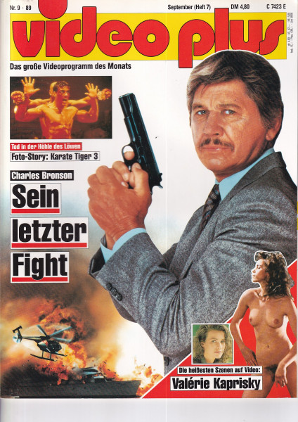 Video Plus Zeitschrift, Heft Nr. 07, September 1989 - Karate Tiger 3, Charles Bronson, Valerie Kapri