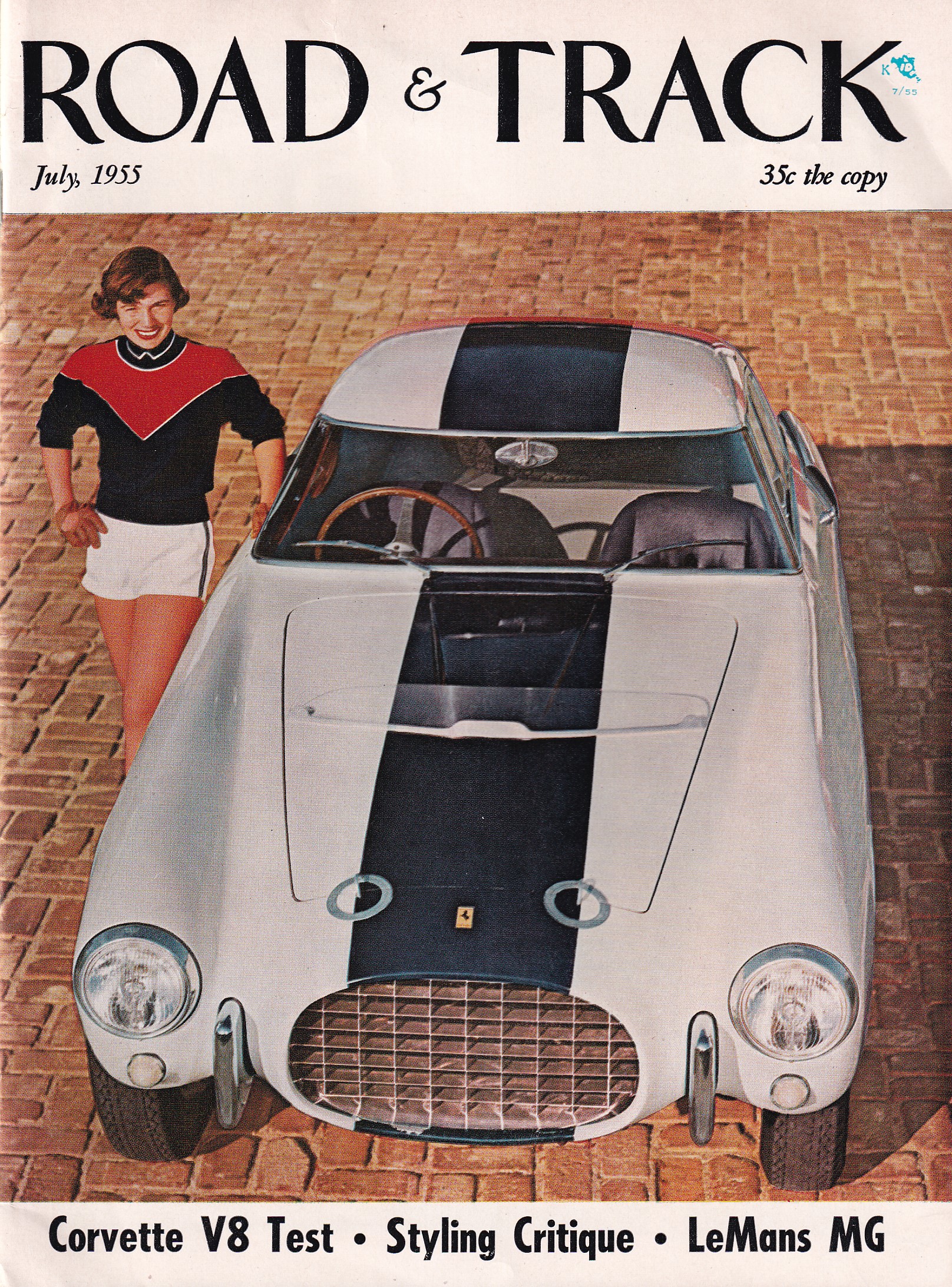 Road & Track - 1955 July - Corvette V8, Borgward Isabella, Bugatti Type
