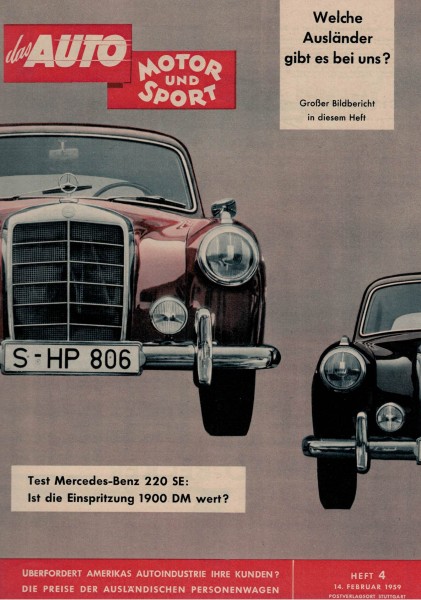 Auto Motor und Sport 1959 Heft 04 - 14.02.1959 - Mercedes-Benz 220 SE