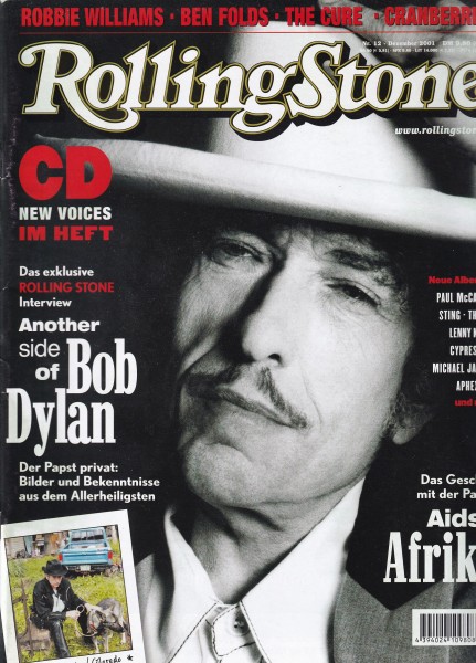 Rolling Stone 2001-12 Dezember - Ausgabe 86 - Bob Dylan, Robbie Williams, Ben Folds - mit CD