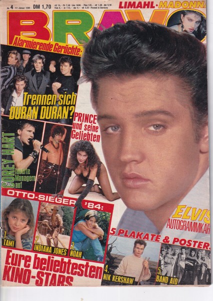 Bravo - 1985 Nr. 04 - 17.01.1985 - Duran Duran, Nik Kershaw, Band Aid, Elvis, Prince, Corey Hart
