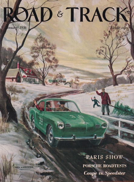 Road & Track - 1956 January - Porsche Coupe, Porsche Speedster, Alfa Romeo Castagna, Porsche Spyder