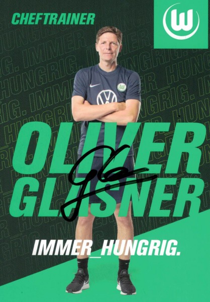 Autogrammkarte - VfL Wolfsburg - Oliver Glasner (Trainer) - Original Signatur