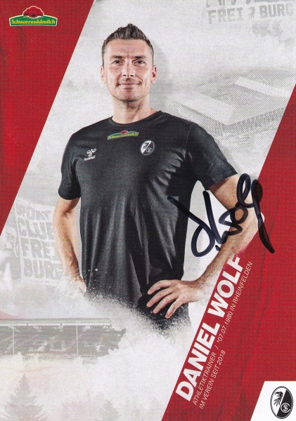 Autogrammkarte - SC Freiburg - Daniel Wolf (Athletiktrainer) - Original Signatur