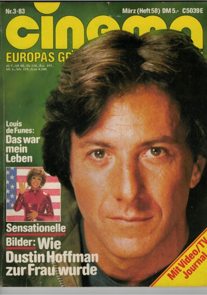 Cinema Zeitschrift, Heft Nr. 058, März 1983, Louis de Funes, Dustin Hoffman