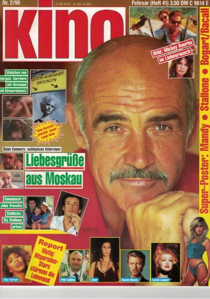 Kino Zeitschrift, Heft Nr. 41, Februar 1990, Mickey Rourke, Sean Connery, John Travolta, Sylvetsre S