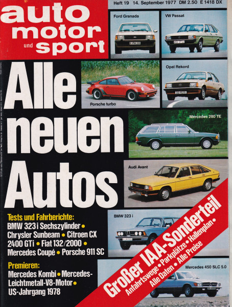 Auto Motor und Sport 1977 Heft 19-14.09.1977