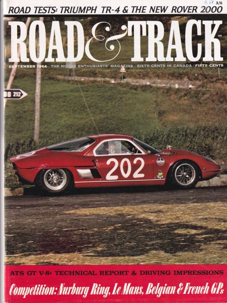 Road & Track - 1964 September - Jaguar D-Type, Rover 2000, Triumph TR-4, Ford Mustang
