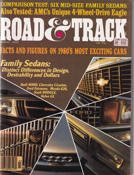 Road & Track - 1980 March - Fiat 500 Topolino, 1955 Maserati Coupe A6GCS, AMC Eagle, The Indy Porsch