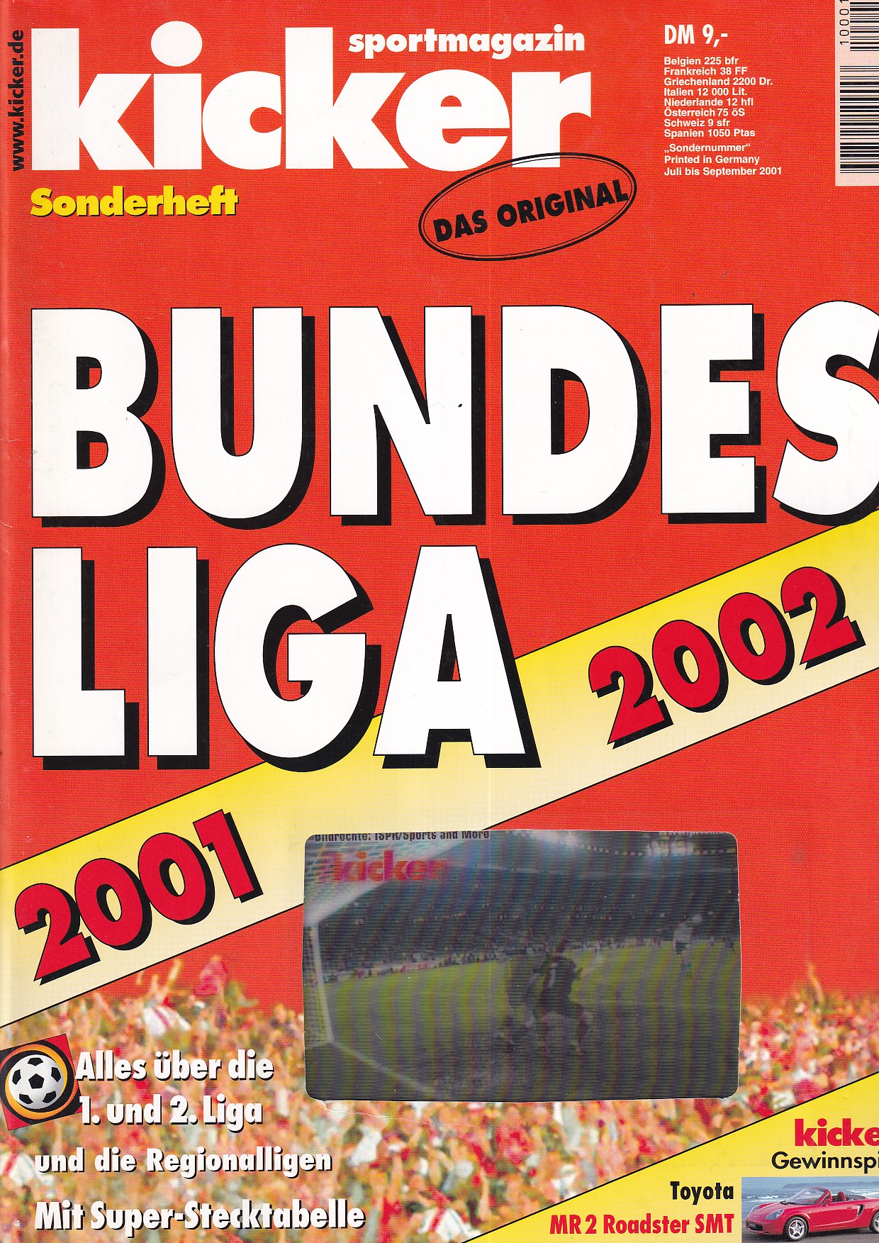 Kicker Sonderheft Bundesliga 2001/02 | Zeitschriften-shop.de