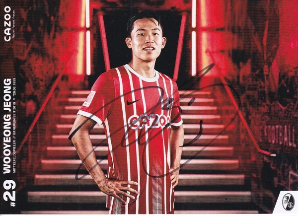 Autogrammkarte - SC Freiburg - Wooyeong Jeong - Original Signatur