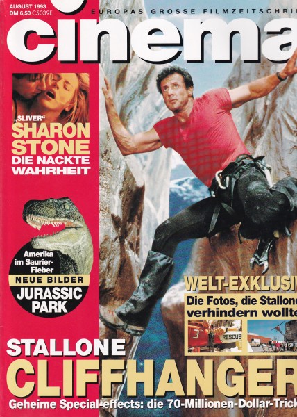 Cinema Zeitschrift, Heft Nr. 183 August 1993, Sharon Stone, Sylvester Stallone