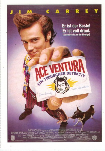 Cinema Filmkarte "Ace Ventura - Ein tierischer Detektiv"