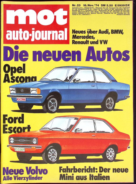 mot auto-journal - Die Auto-Zeitschrift - 1974 - Nr. 23 - 16.11.1974