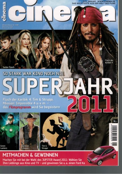 Cinema Zeitschrift, Heft Nr. 392 Januar 2011, Green Lantern, Tim & Struppi, Fluch der Karibik 4