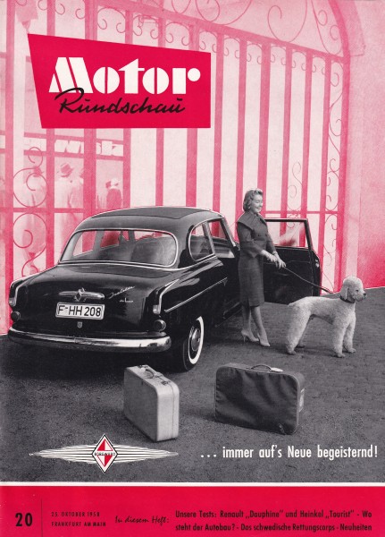 Motor Rundschau 1958 Heft 20 - 25.10.1958 - Renault Dauphine, Heinkel-Tourist