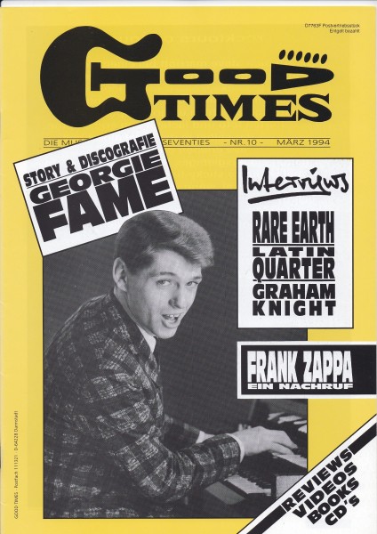 Good Times Ausgabe Nr. 10 - März 1994 - Georgie Fame, Rare Earth, The Story of The Left Banke, Frank