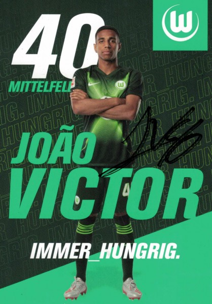 Autogrammkarte - VfL Wolfsburg - Joao Victor - Original Signatur