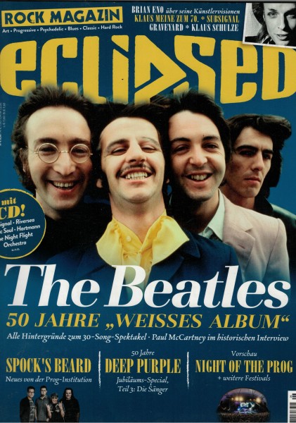 eclipsed Rock Magazin Nr. 201, 06-2018, mit CD, The Beatles