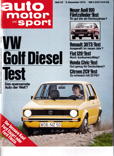 Auto Motor und Sport 1976 Heft 25 - 08.12.1976 - Renault 30 TS, Fiat 128, Honda Civic