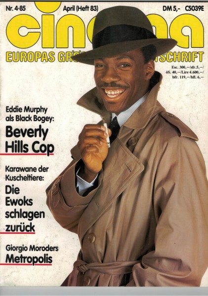 Cinema Zeitschrift, Heft Nr. 083, April 1985, Beverly Hills Cop, Eddie Murphy, Karawane der Kuschelt