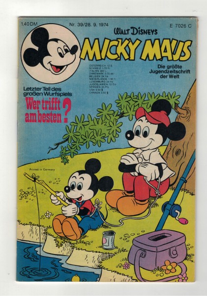 Micky Maus 1974 Nr. 39 / 28.09.1974