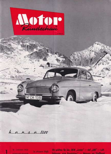 Motor Rundschau 1960 Heft 01 - 10.01.1960 - DKW Junior, DAF 600 Luxe
