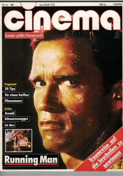 Cinema Zeitschrift, Heft Nr. 121, Juni 1988, Arnold Schwarzenegger, Running Man