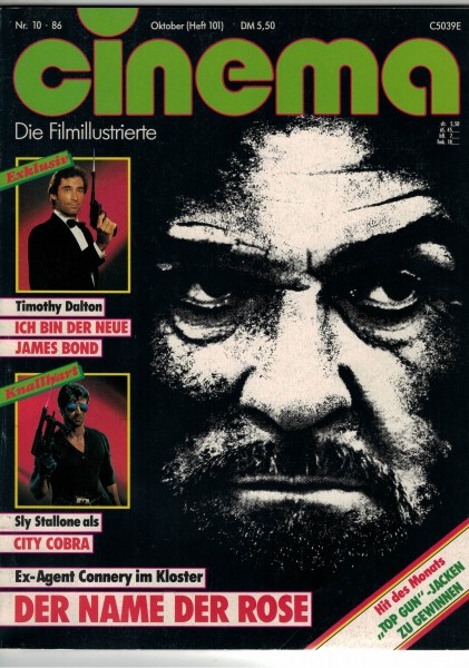 Cinema Zeitschrift, Heft Nr. 101, Oktober 1986, Timothy Dalton, James Bond, City Cobra, Der Name der