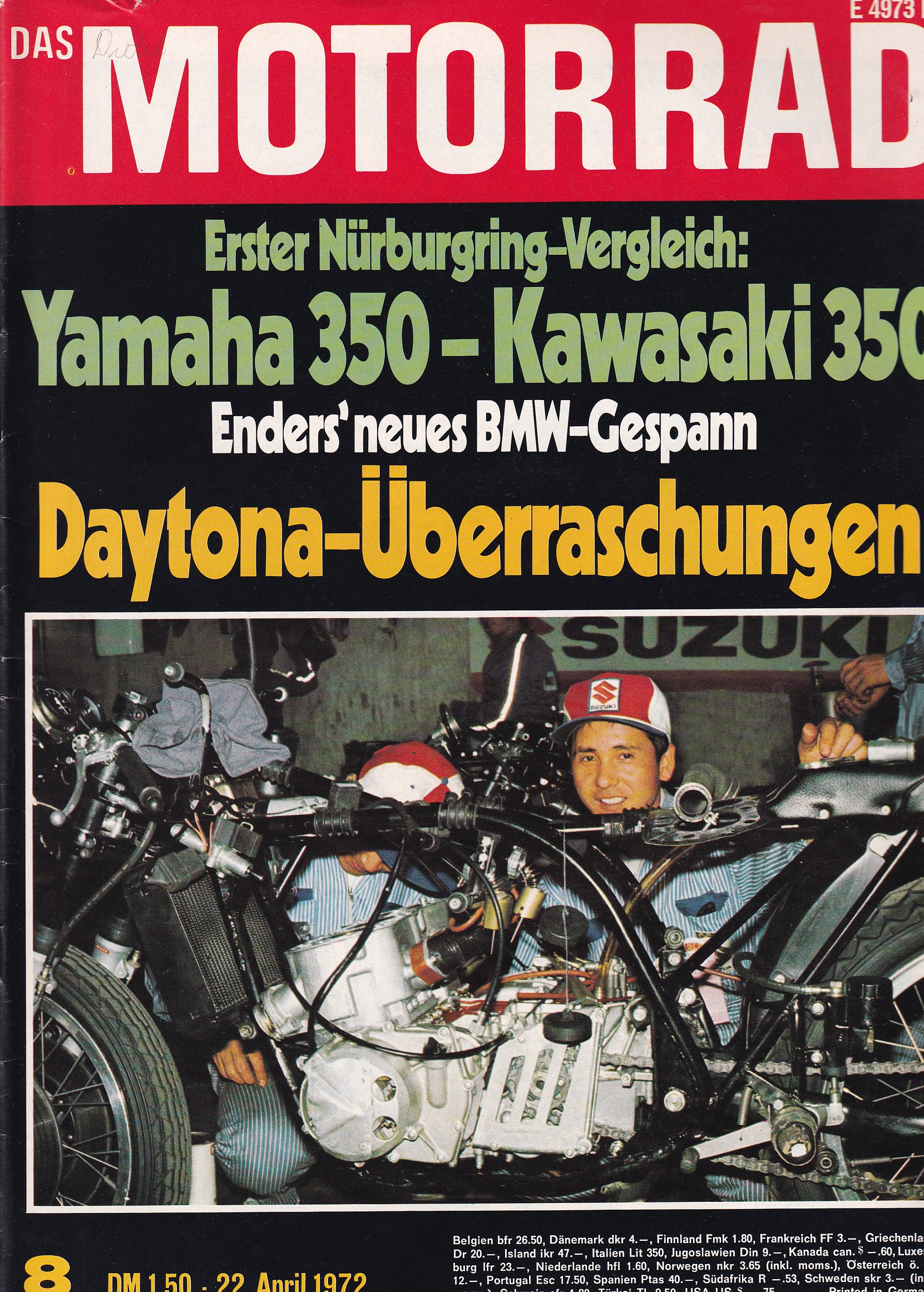 Das Motorrad 1972 Heft 08 Kawasaki S 2, Yamaha R 5