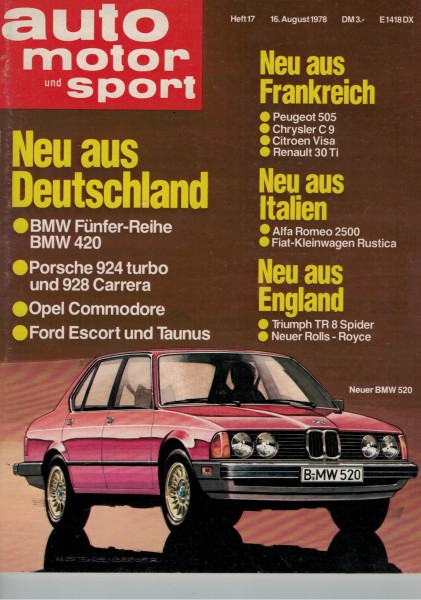 Auto Motor und Sport 1978 Heft 17-16.08.1978