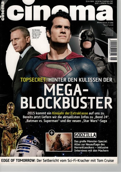Cinema Zeitschrift, Heft Nr. 432 Mai 2014, Bond 24. Batman, Superman, Star Wars, Godzilla
