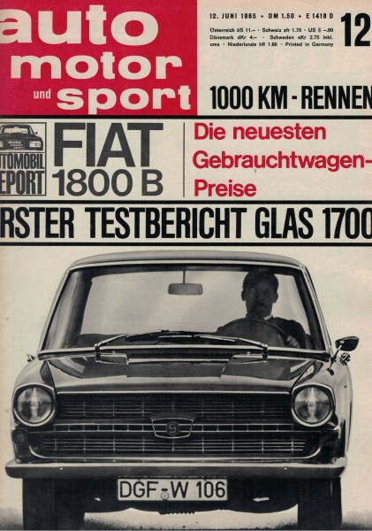 Auto Motor und Sport 1965 Heft 12-12.06.1965