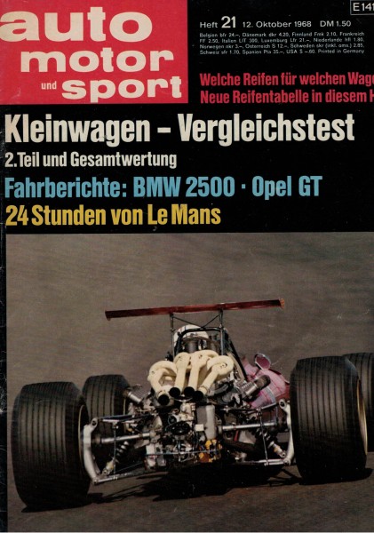 Auto Motor und Sport 1968 Heft 21 - 12.10.1968