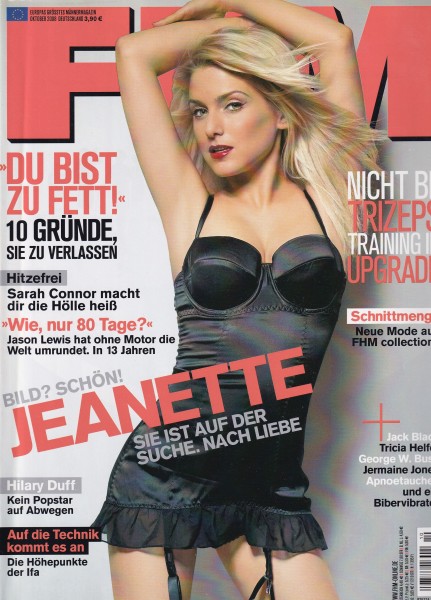 FHM - FOR HIM MAGAZINE - 2008-10 Oktober - Tricia Helfer, Jeanette Biedermann, Sarah Connor, Hilary