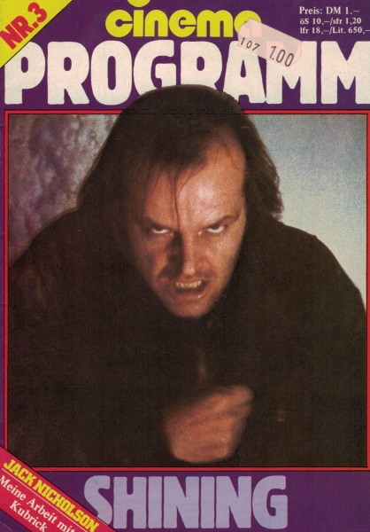 Cinema Filmprogramm Nr. 03 - Shining - Jack Nicholson