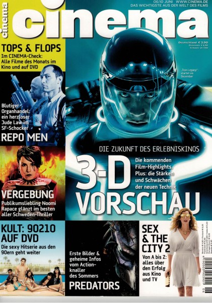 Cinema Zeitschrift, Heft Nr. 385 Juni 2010, Jude Law, Repo Men, Noomi Rapace, Predators