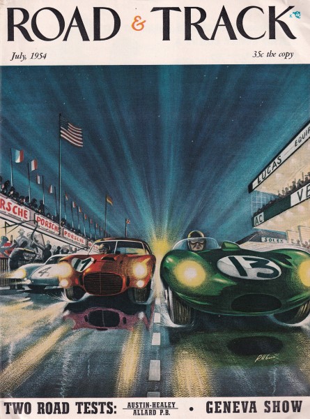 Road & Track - 1954 July - Chevrolet Corvette Roadster, Austin-Healey 100, DuPont le Mans Speedster