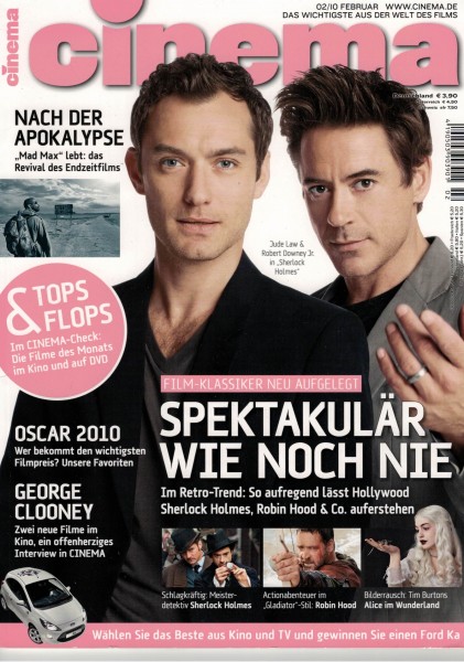 Cinema Zeitschrift, Heft Nr. 381 Februar 2010, Jude Law, Robert Downey jr., Robin Hood, Sherlock Hol